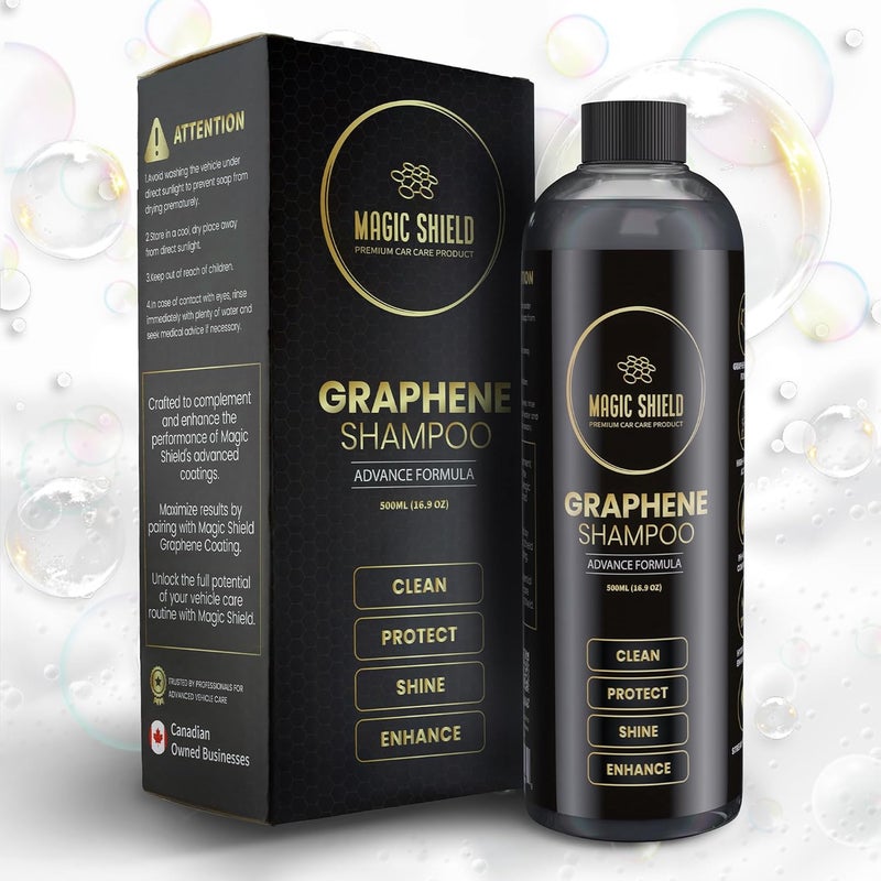Magic Shield Graphene Shampoo – pH Neutral Car Wash | Advanced Hydrophobic & SiO2 Protection | Deep Cleans & Enhances Shine | Safe for Ceramic Coatings & All Paint Types – 16oz - Image 1